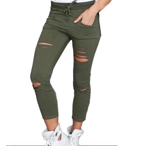 Womens Ladies Ripped Skinny Denim Jeans