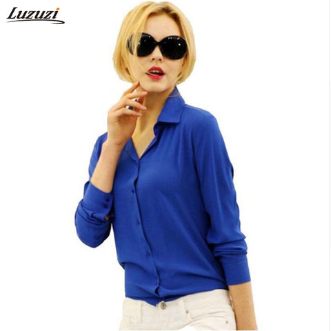 Chiffon Blouse Long Sleeve Shirts