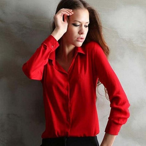 Chiffon Blouse Long Sleeve Shirts