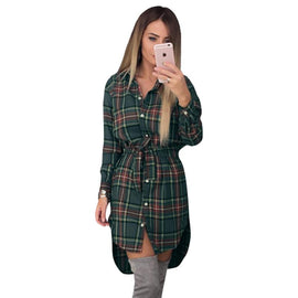 Women Blouses Long Sleeve Plaid Shirts