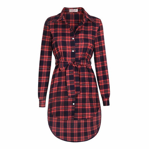 Women Blouses Long Sleeve Plaid Shirts