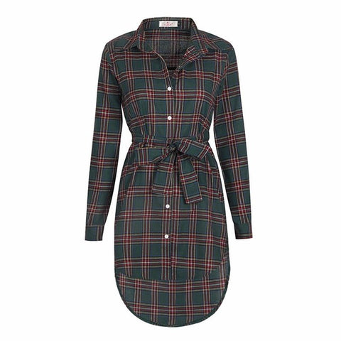 Women Blouses Long Sleeve Plaid Shirts