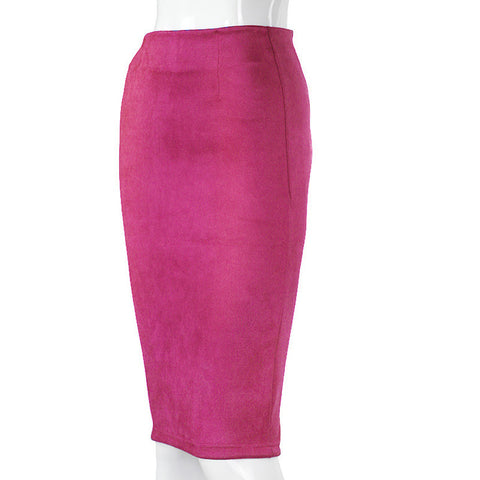 Skirts Suede Solid Color