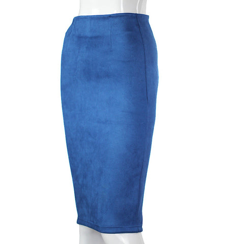 Skirts Suede Solid Color