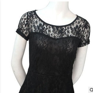 Women Elegant Sweet Hallow Out Lace Dress