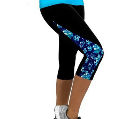 Women Leggings Capris Printed Black