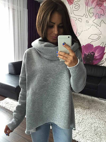 Winter Hoodies Scarf Collar Long Sleeve